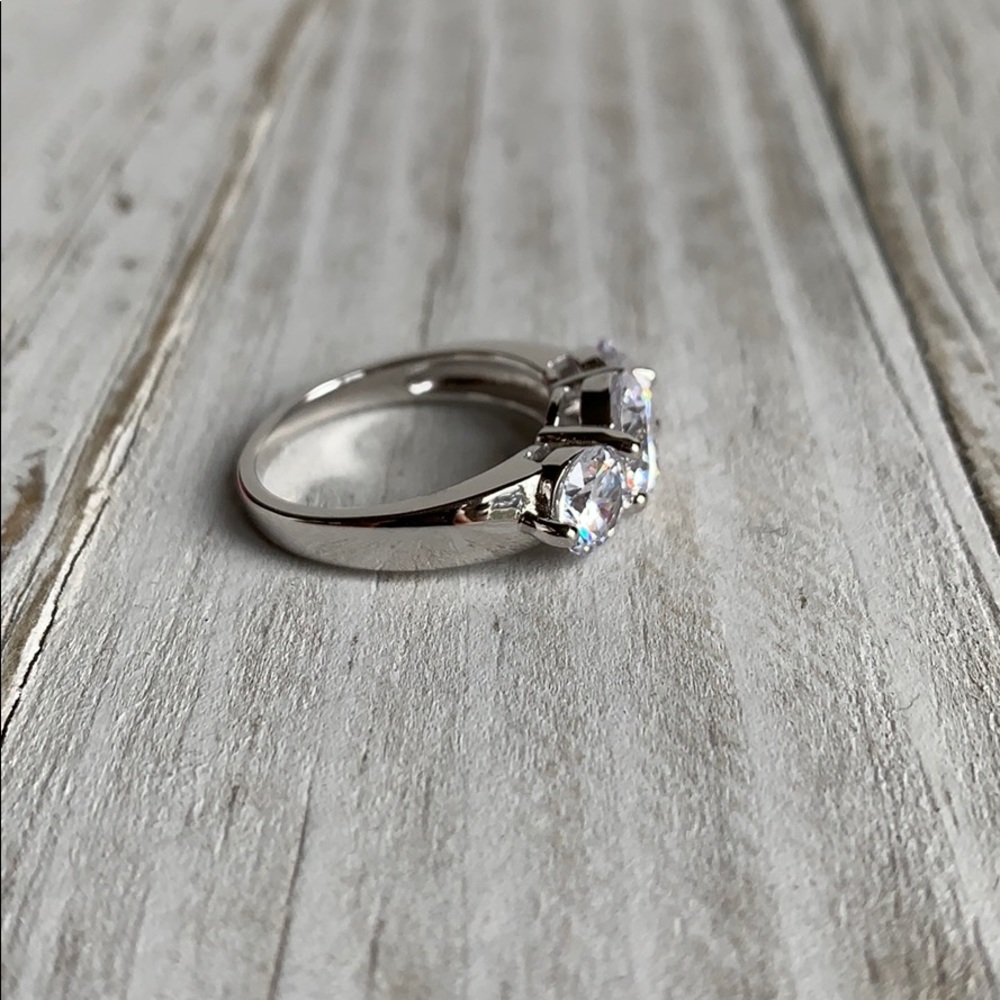 NEW Argento Vivo 3 Stone Sterling Silver Ring - Picture 5 of 8